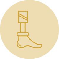 Prosthetic Line Yellow Circle Icon vector