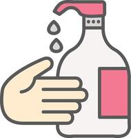 Hand Wash Line Filled Light Icon vector