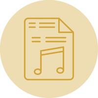 Music File Line Yellow Circle Icon vector