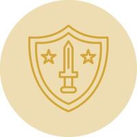 Shield Line Yellow Circle Icon vector