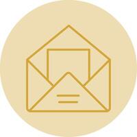 Envelope Line Yellow Circle Icon vector