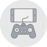 Mobile Game Line Filled Light Icon vector