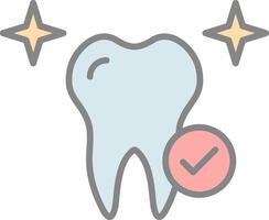 Healthy Tooth Line Filled Light Icon vector