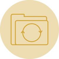 Folder Line Yellow Circle Icon vector