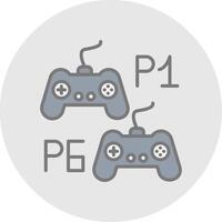 Player Versus Player Line Filled Light Icon vector