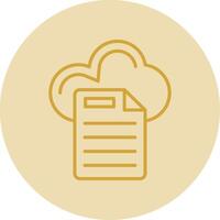 Cloud Data Line Yellow Circle Icon vector