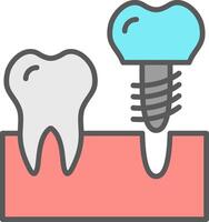 implantes línea lleno ligero icono vector