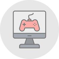 Game Line Filled Light Icon vector