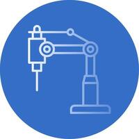 Robot Arm Flat Bubble Icon vector