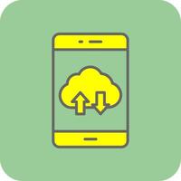 Smartphone Filled Yellow Icon vector