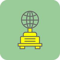 Globe Filled Yellow Icon vector