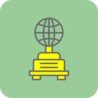 Globe Filled Yellow Icon vector