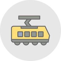 Tram Line Filled Light Icon vector