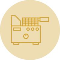 Electric Fryer Line Yellow Circle Icon vector