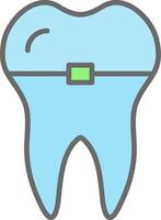Braces Line Filled Light Icon vector