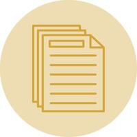 Document Line Yellow Circle Icon vector