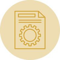 File Management Line Yellow Circle Icon vector