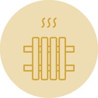 Radiator Line Yellow Circle Icon vector