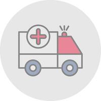 Ambulance Line Filled Light Icon vector