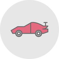 Sports Car Line Filled Light Icon vector