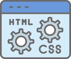 Web Development Line Filled Light Icon vector