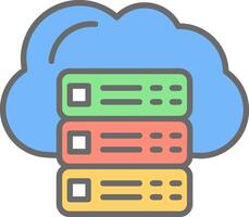Cloud Servers Line Filled Light Icon vector