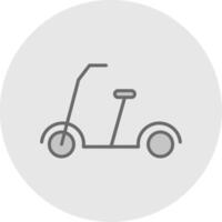 patada scooter línea lleno ligero icono vector