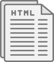 Html File Line Filled Light Icon vector