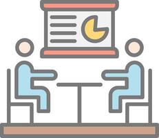 Meeting Line Filled Light Icon vector