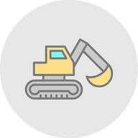 Digger Line Filled Light Icon vector