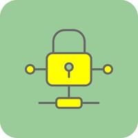 Padlock Filled Yellow Icon vector