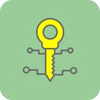 Key Filled Yellow Icon vector