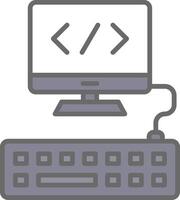 Web Programming Line Filled Light Icon vector