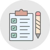 Checklist Line Filled Light Icon vector