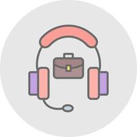 Support Line Filled Light Icon vector