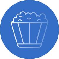 Popcorn Flat Bubble Icon vector