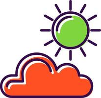 Sun filled Design Icon vector