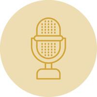 Microphone Line Yellow Circle Icon vector