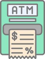Atm Machine Line Filled Light Icon vector