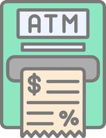 Atm Machine Line Filled Light Icon vector
