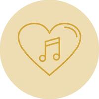 Heart Line Yellow Circle Icon vector