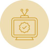 Television Line Yellow Circle Icon vector