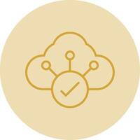 Cloud Line Yellow Circle Icon vector