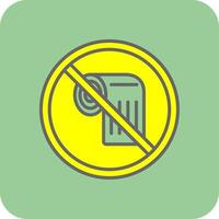 Prohibited Sign Filled Yellow Icon vector