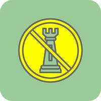 Prohibited Sign Filled Yellow Icon vector