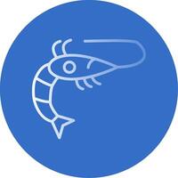 Shrimp Flat Bubble Icon vector