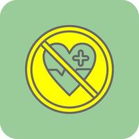 Prohibited Sign Filled Yellow Icon vector