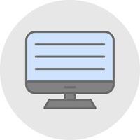 Computer Line Filled Light Icon vector