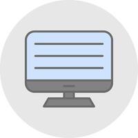 Computer Line Filled Light Icon vector