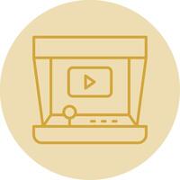 Arcade Line Yellow Circle Icon vector